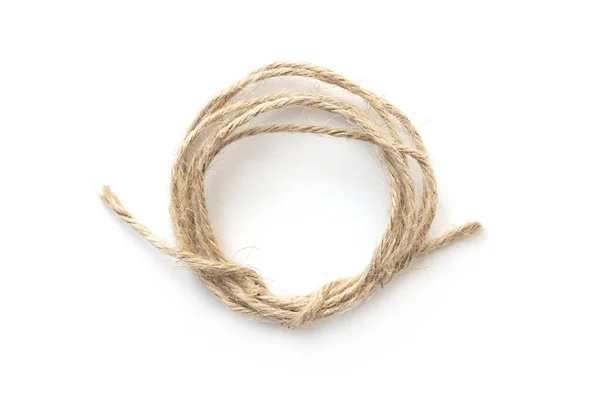 Twisted Circle Thin Rope Isolated White — Stock Photo, Image
