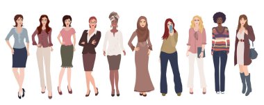 Münferit grup çeşitliliği kadın ve kızlar. Uzun boylu, çok kültürlü ve çok ırklı kadınlar. Kadın sosyal topluluğu. Irksal eşitlik. Allyship. Güçlendirme. Meslektaşlar ya da iş arkadaşları