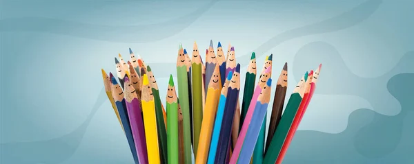 Diversity Inclusion Equality Concept Group Smiling Pencils Representing Men Women — Stock Photo, Image