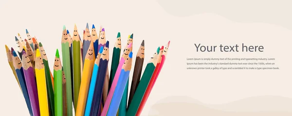 Diversity Inclusion Equality Concept Group Smiling Pencils Representing Men Women — Stock Photo, Image