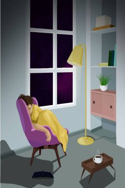 Kız akşamları koltukta uyuyor.