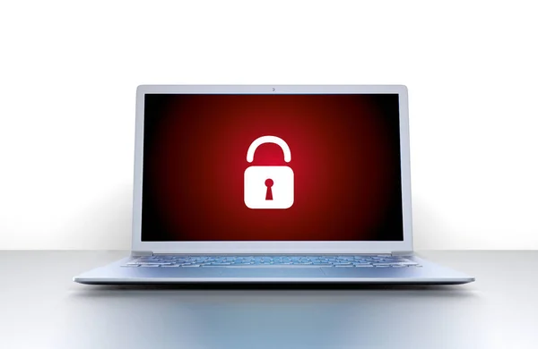 Virus Ransomware Uno Schermo Del Computer Crittografare Chiave Uno Sfondo — Foto Stock