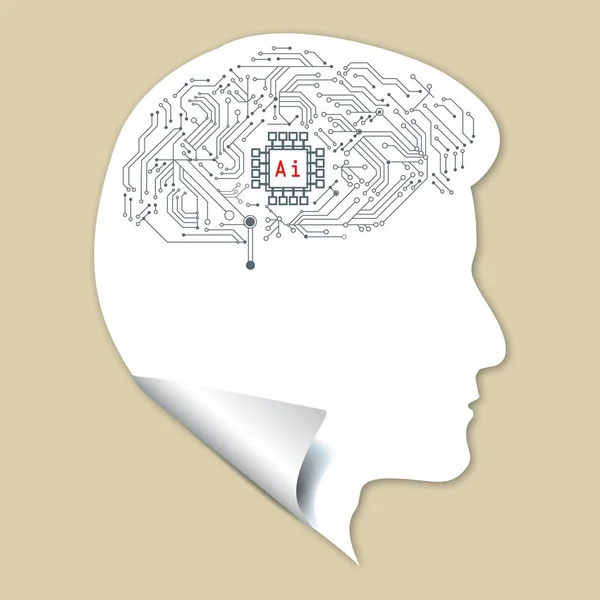 人工知能脳ヘッド人間 機械学習 — ストック写真