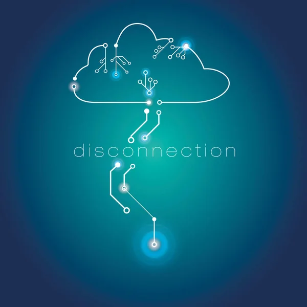 Cloud Computing Connessione Internet Disconnesso Illustrazione — Foto Stock