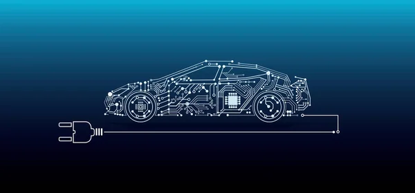 Illustration Für Elektroautos Auto Oder Batteriefahrzeug — Stockfoto