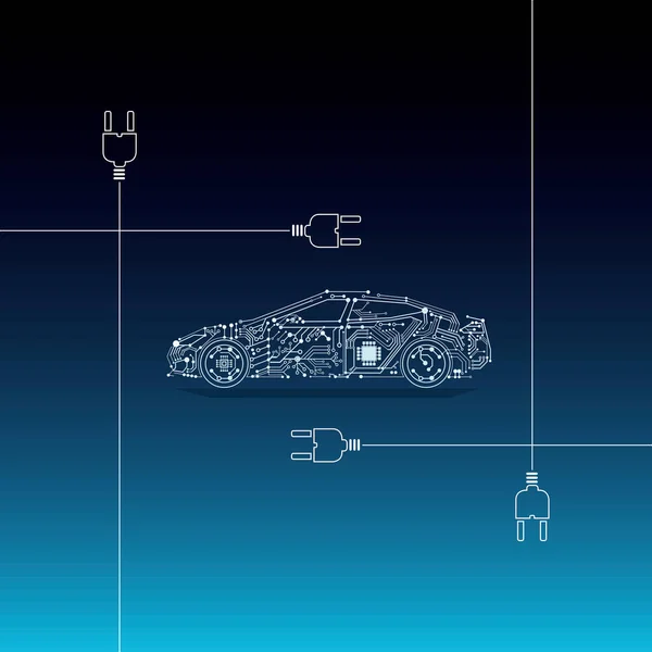 Ilustracja Samochodu Elektrycznego Samochód Car Lub Akumulator — Zdjęcie stockowe