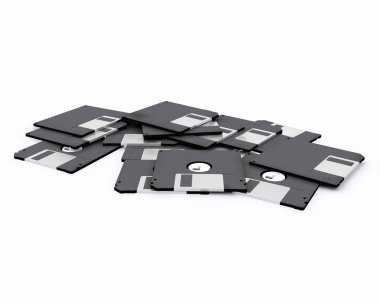 3D render izole disketler
