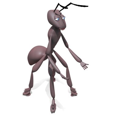 3D rendered ant figure clipart