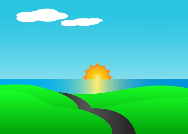 Vector paisaje de verano — Vector de stock