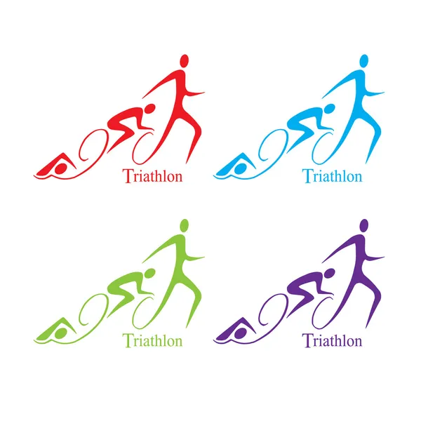 vektör triatlon sembol seti