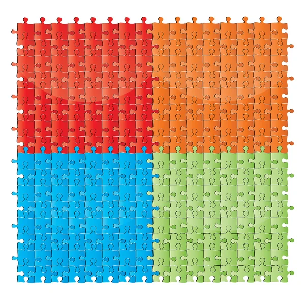 Ensemble de puzzle vectoriel de couleur — Image vectorielle