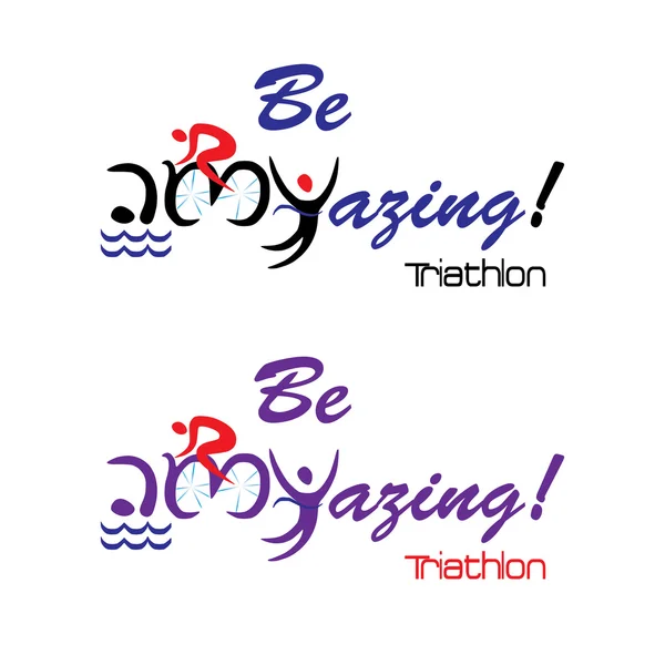 vektör triatlon sembol seti