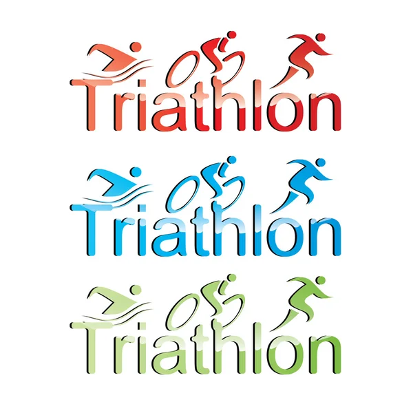 Vektor triathlon symboluppsättning — Stock vektor