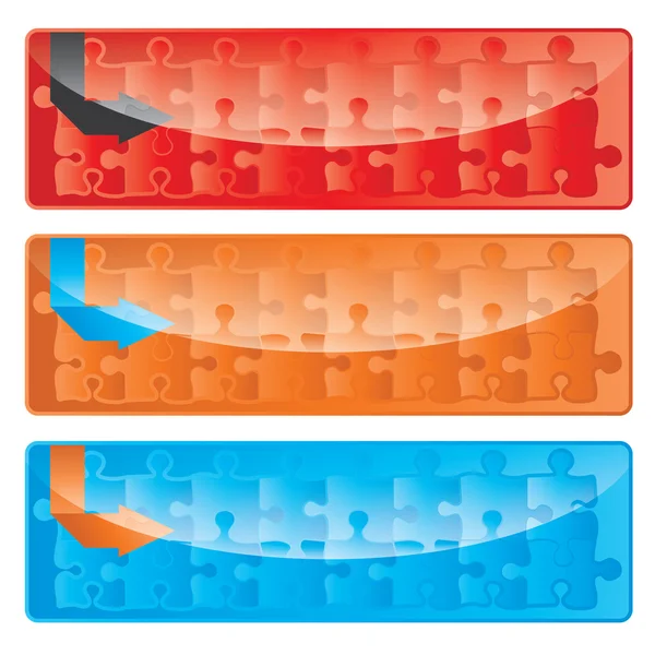 Vector-banner készlet Modern Puzzle — Stock Vector