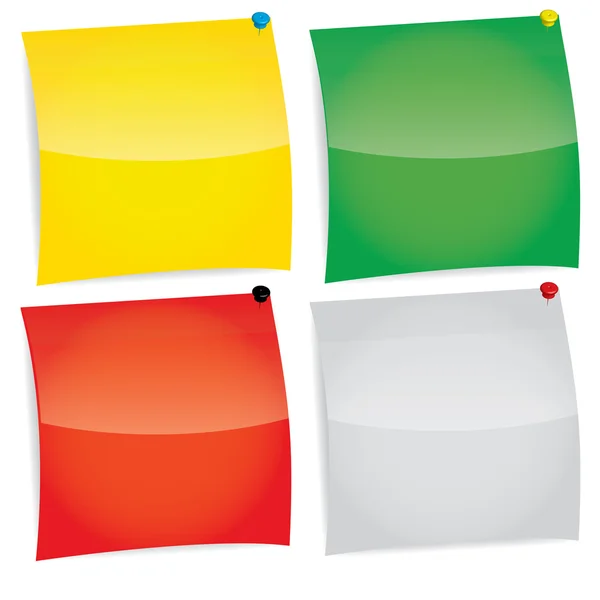 Vector color notepaper set — Stock Vector