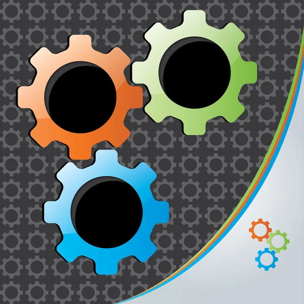 Vektör renkli 3d gears takım çalışması arka plan / broşür