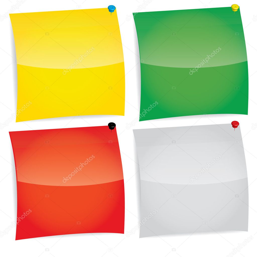 Vector color notepaper set
