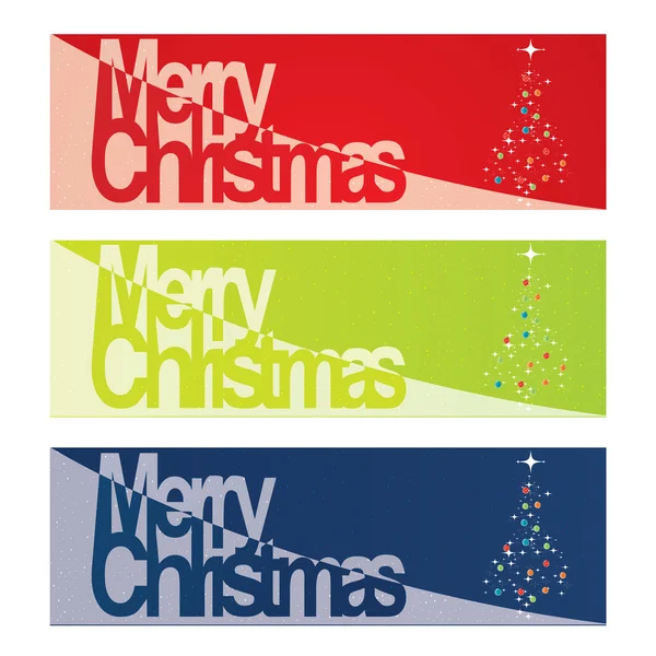 Vector color Merry Christmas Banner set — Stock Vector