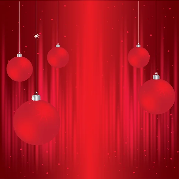 Vector red Christmas background with balls — Stock Vector