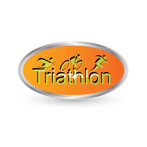 Emblema del triathlon vettoriale — Vettoriale Stock