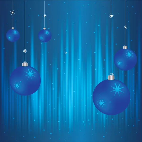 Vettore blu sfondo di Natale con le palle — Vettoriale Stock