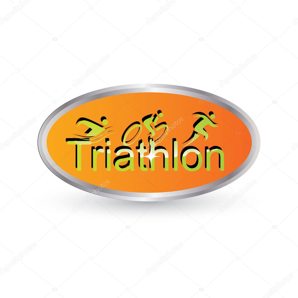 Vector triathlon emblem