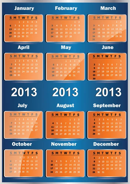 Conception du calendrier vectoriel 2013 — Image vectorielle