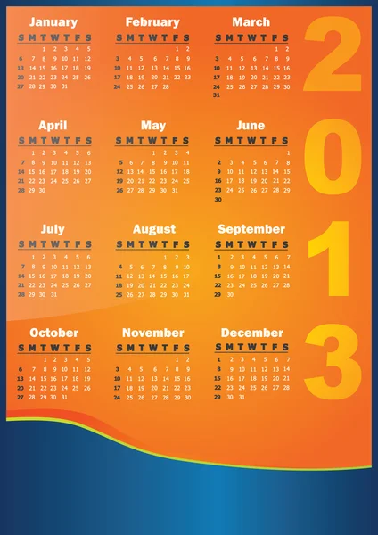 Conception du calendrier vectoriel 2013 — Image vectorielle
