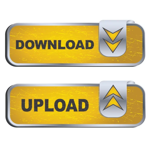 Vector Download - Upload button set — Stock Vector