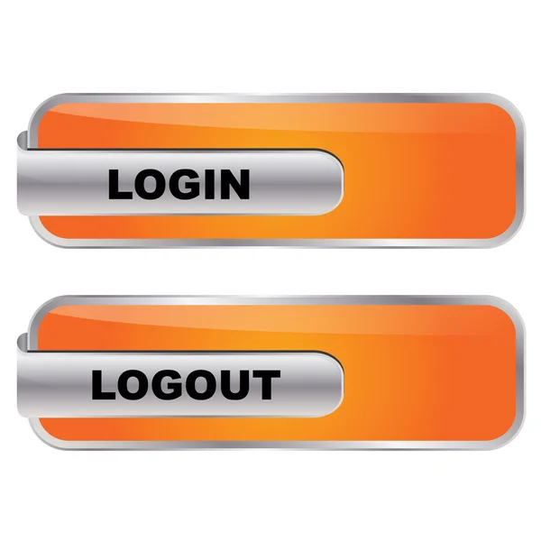 Vector login - logout knop set — Stockvector