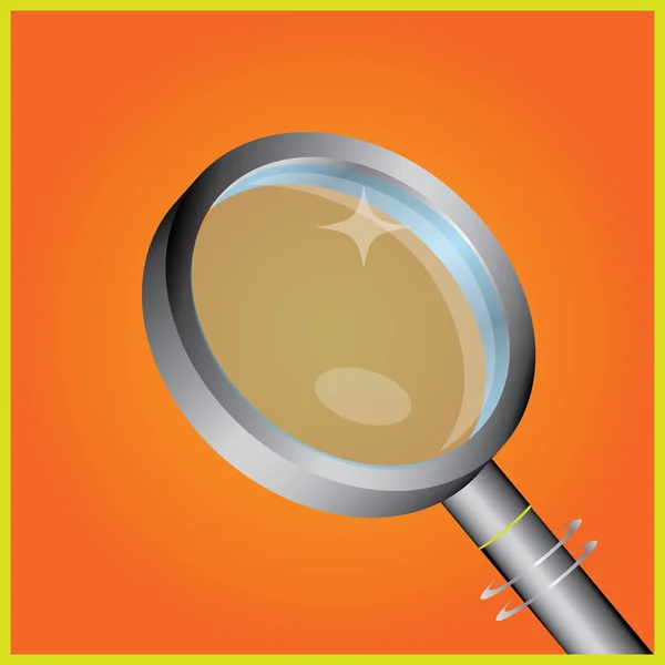 Vector orange background / brochure design with magnifier — Stock Vector