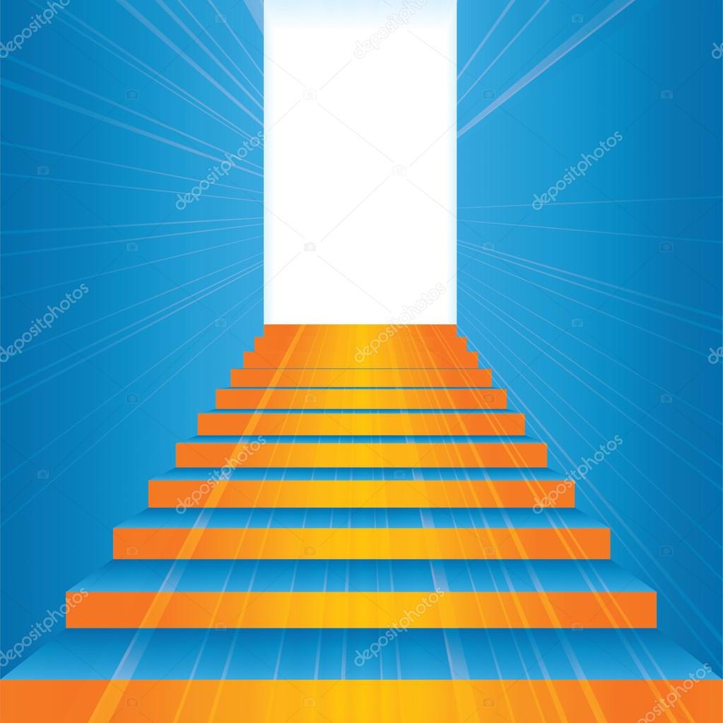 Vector staircase with place for text