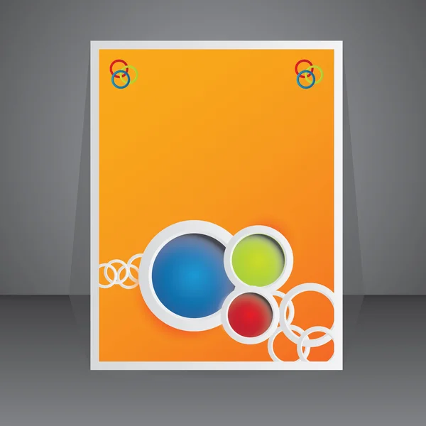 Elemento pubblicitario arancione vettoriale - brochure design — Vettoriale Stock