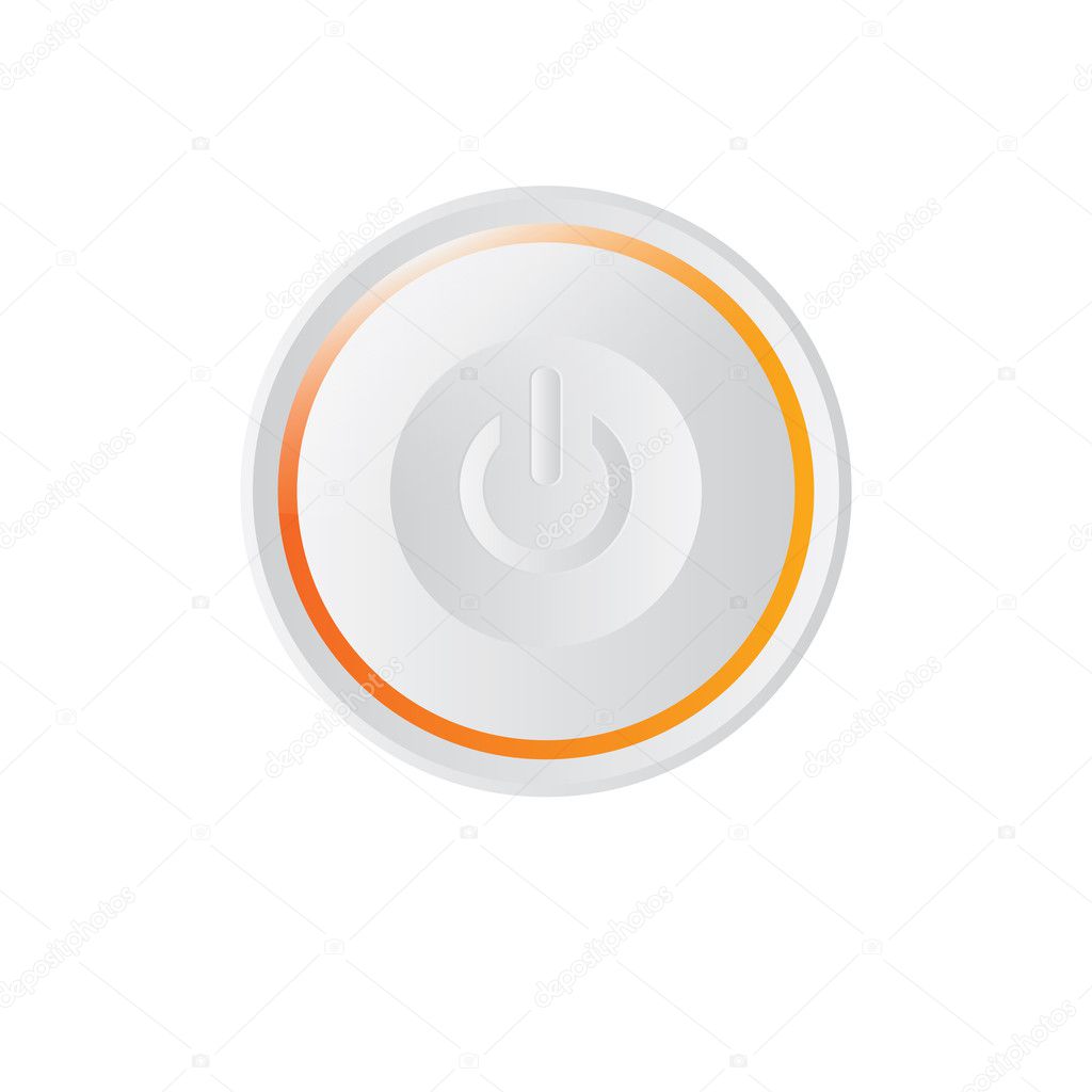 Vector modern white ON - OFF Power button