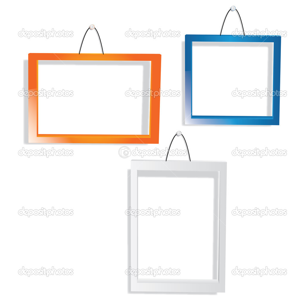 Vector color frame set on wall