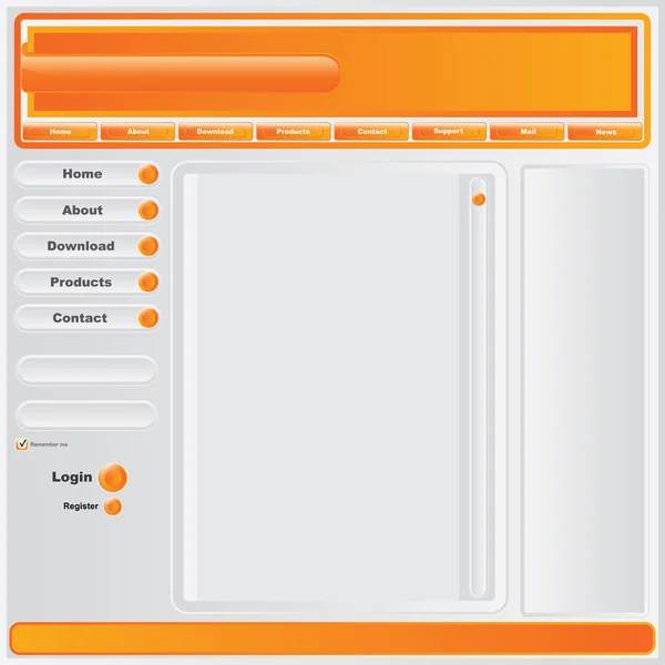 Vector moderne oranje website sjabloonontwerp — Stockvector