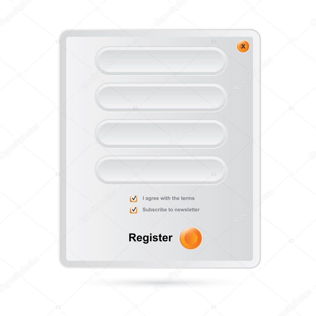 Vector modern registration form