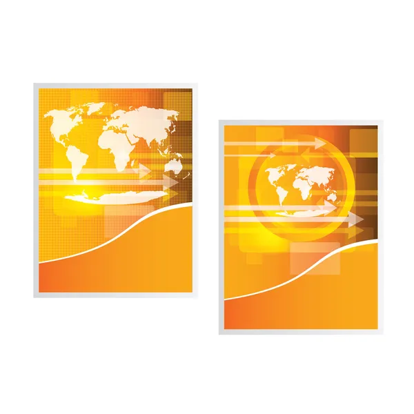 Vektor narancssárga üzleti kiadvány-cover formatervezési minták — Stock Vector