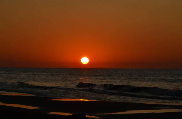 Coucher Soleil Magique Sur Mer Baltique — Photo