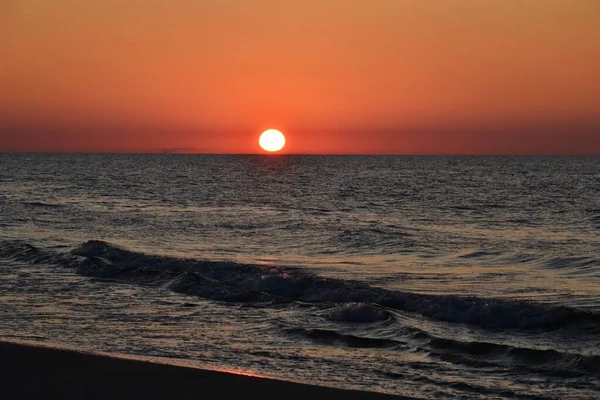 Coucher Soleil Magique Sur Mer Baltique — Photo