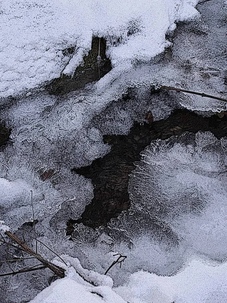 Fluss Winterlicher Aura — Stockfoto