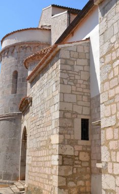 Yellow Church Building Religious Entrance Wooden Door Stone Frame Croatian Architecture