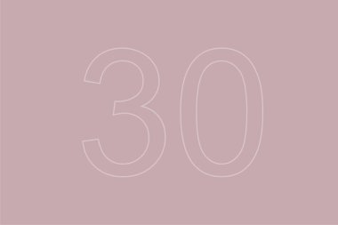 Pastel arka planda saydam otuz numara 