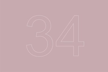 Pastel arka planda 34 numara saydam. 