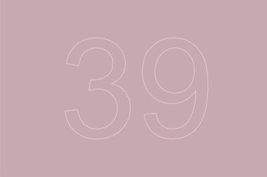 Pastel arka planda 39 numara saydam. 