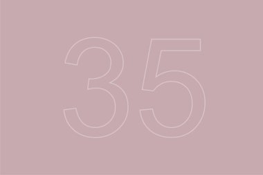 Şeffaf 35 numara pastel arka planda. 