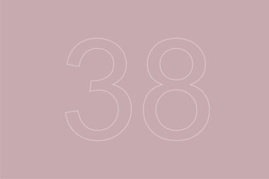 Pastel arka planda 38 numara saydam. 
