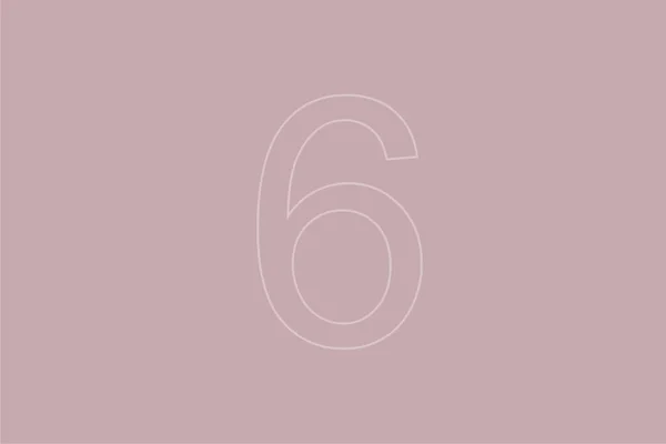 Transparent Number Six Pastel Background — Stock Photo, Image