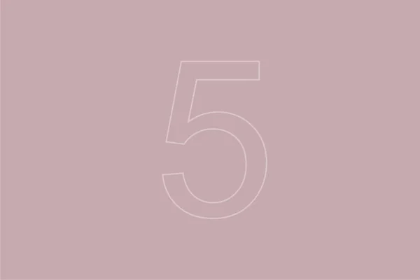 Trasparente Numero Cinque Sfondo Pastello — Foto Stock
