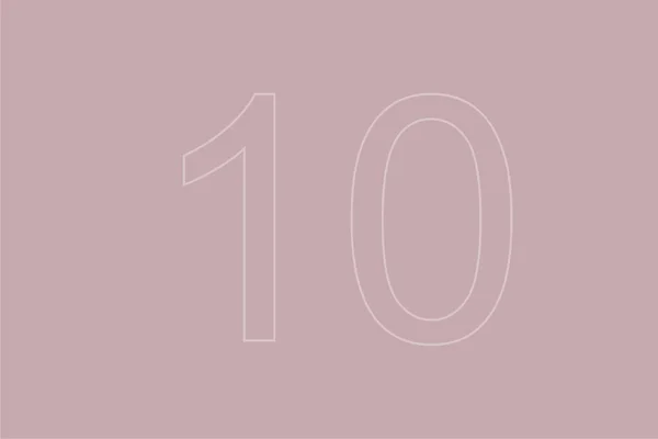 Transparent Nummer Tio Pastellbakgrund — Stockfoto